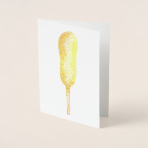 Cartão Metalizado Corn Dog Corndog Estado da Mostarda Comida Feira d