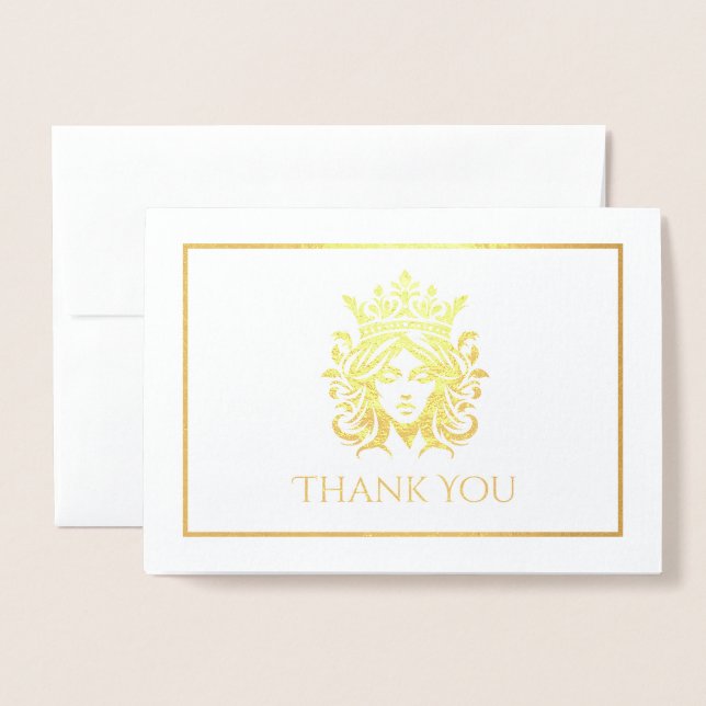 Cartão Metalizado Coroa Pageante (Frente com envelope)