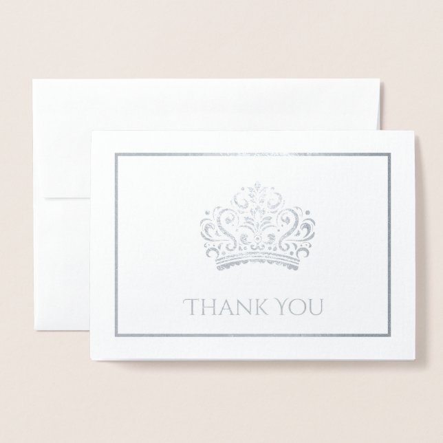 Cartão Metalizado Coroa Pageante (Frente com envelope)