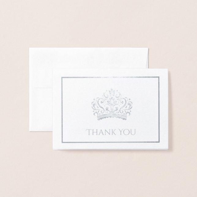 Cartão Metalizado Coroa Pageante Mini (Frente com Envelope)