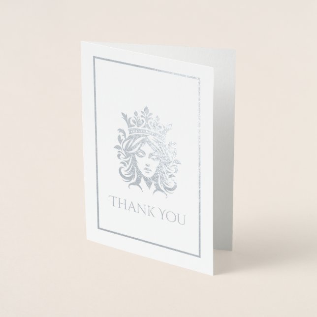 Cartão Metalizado Coroa Rainha Pageante (Frente)