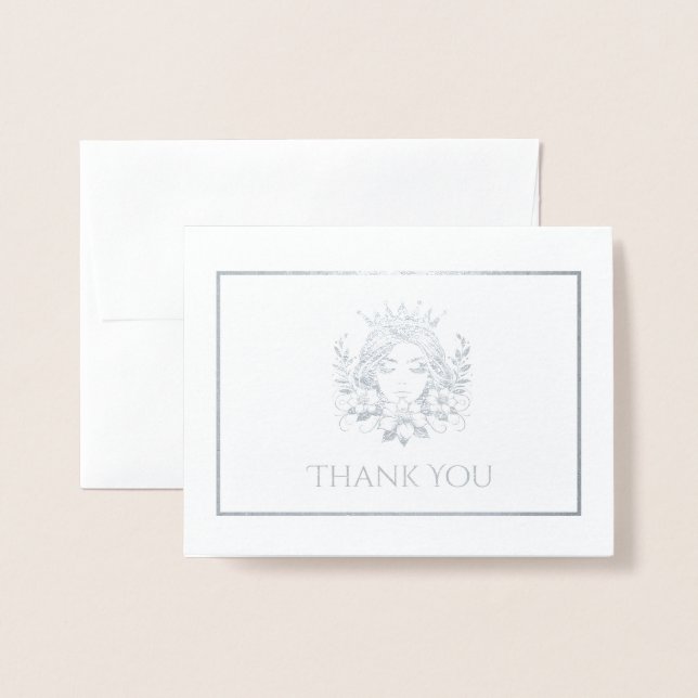 Cartão Metalizado Coroa Rainha Pageante (Frente com envelope)