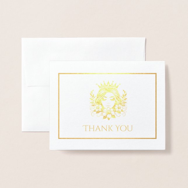 Cartão Metalizado Coroa Rainha Pageante (Frente com envelope)