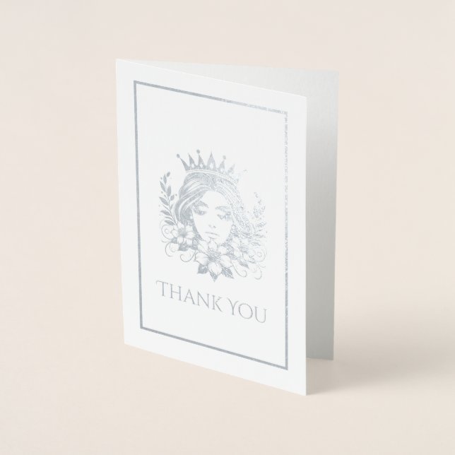 Cartão Metalizado Coroa Rainha Pageante (Frente)