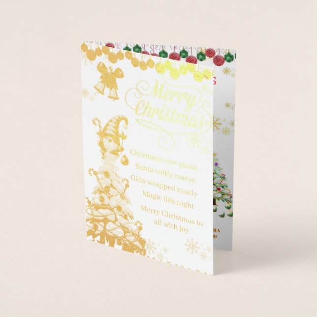 Cartão Metalizado Cozy Santa Christmas Foil Card (Frente)