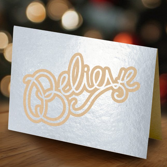 Cartão Metalizado Crer texto de slogan gráfico (Criador carregado)