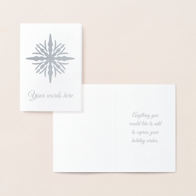 Cartão Metalizado Crie Seu Próprio Floco de Neve em Gota de Prata (Exibição)