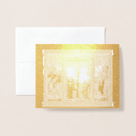 Cartão Metalizado Crucificação do Cristo de folha de ouro