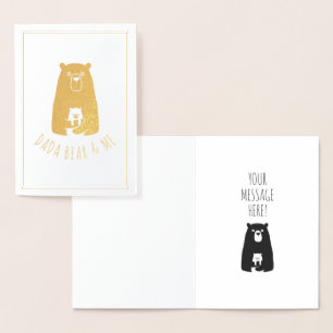 Cartão Metalizado DADA BEAR & EU   Pai Filhos Filha Filho Dada Bear