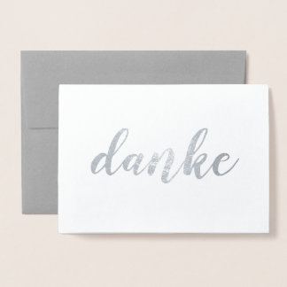 Cartão Metalizado Danke German Obrigado Elegante Brush Script