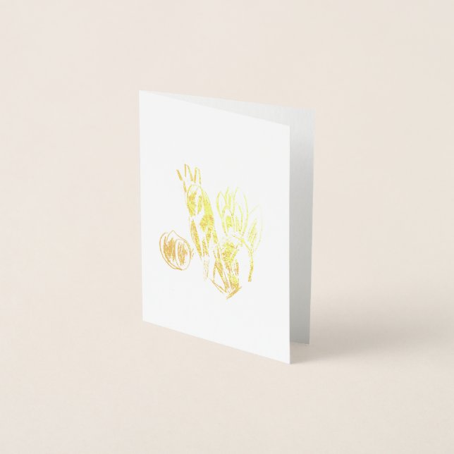 Cartão Metalizado Desenhar de Peacock (Frente)