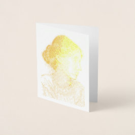 Cartão Metalizado Desenho a tinta de 2004 de folha de ouro Virgina W