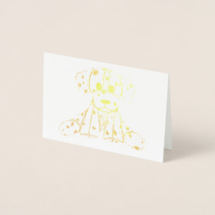 Cartão Metalizado Desenho simples de um cão dalmata de pelúcia em pr