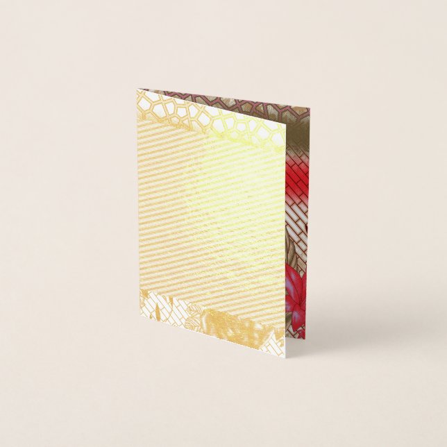 Cartão Metalizado Design de tecido de intricato com padrões florais (Frente)