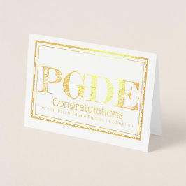 Cartão Metalizado Diploma de Pós-Graduação em Educação para Professo