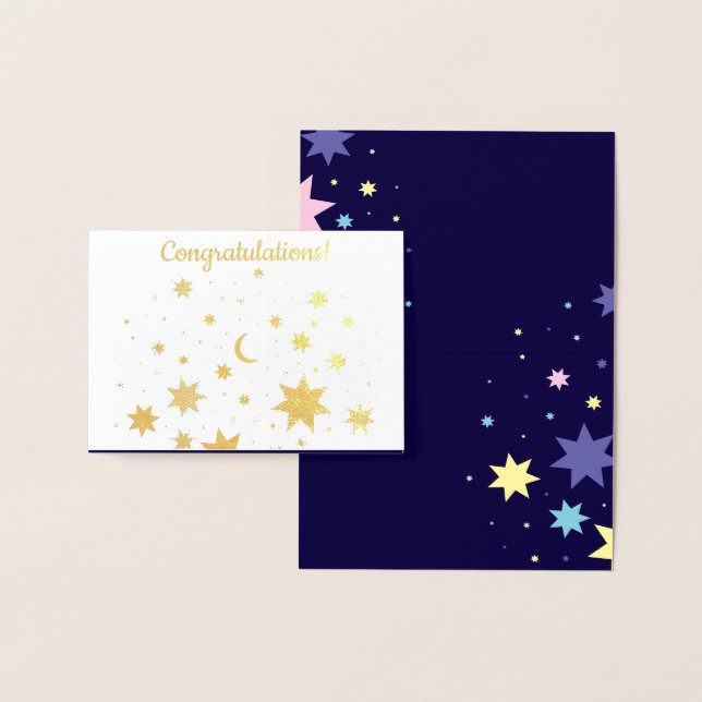 Cartão Metalizado Doce estrelas. (Exibição)