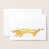 Dourado Alligador Mais Tarde Gator Croc Crocodilo