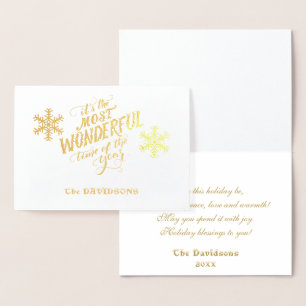 Cartão Metalizado Dourado É A ÉPOCA MAIS MARAVILHOSA DO ANO