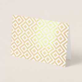 Cartão Metalizado Dourado e Branco Meander gravado