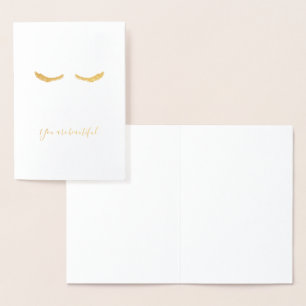 Cartão Metalizado Dourado Glam Eyelashes Bonito