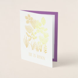 Cartão Metalizado Ele É Risen Páscoa