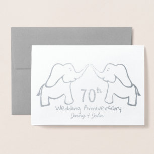 Cartão Metalizado Elefante do Aniversário do Casamento do Platinum 7