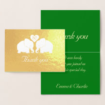 Elefantes personalizados de casamento de Ouros Obr