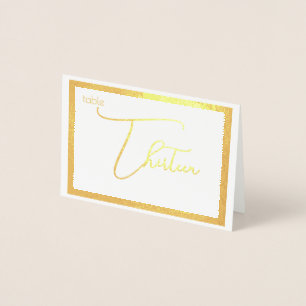 Cartão Metalizado Elegant Foil Placa de Número de Mesa de Casamento