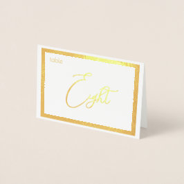 Cartão Metalizado Elegant Foil Placa de Número de Mesa de Casamento