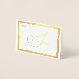 Cartão Metalizado Elegant Foil Placa de Número de Mesa de Casamento
