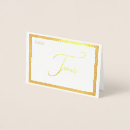Cartão Metalizado Elegant Foil Wedding Número da Mesa em Tenda - QUA