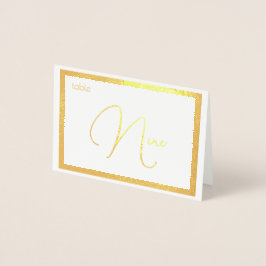Cartão Metalizado Elegant Foil Wedding Table Number Tent - NINE