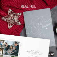 Elegante 6 fotos da família Merry Christmas script