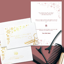 Cartão Metalizado Elegante Belo Holiday Season Gold Foil