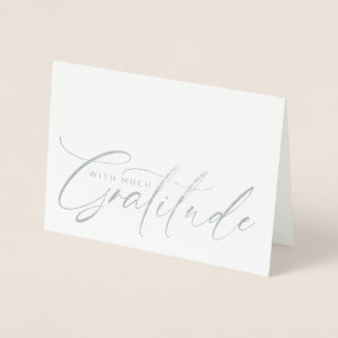 Cartão Metalizado Elegante com obrigado de script de gratidão você e