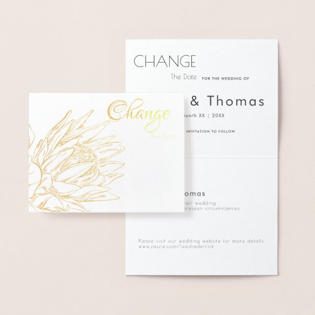 CARTÃO METALIZADO ELEGANTE DOURADO E BRANCO DA PROTEA (Display)