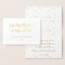 Cartão Metalizado Elegante Dourado Nossa Primeira Celebração De Nata
