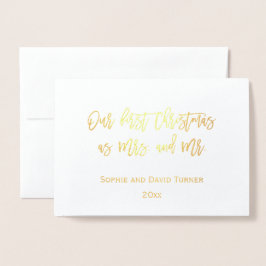 Cartão Metalizado Elegante Dourado Nossa Primeira Celebração De Nata