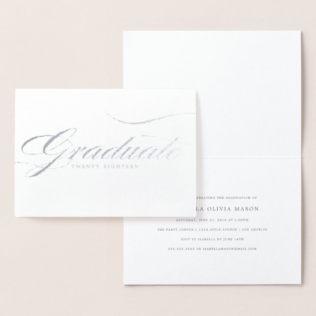 Cartão Metalizado Elegante Formando Real Foil Script (Exibição)