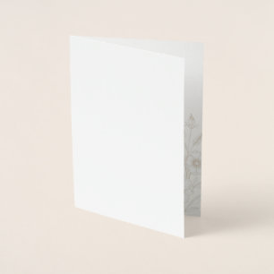 Cartão Metalizado Elegante Fundo de Moldura de Arte de Linha Floral