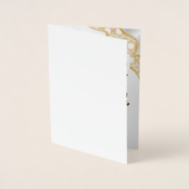 Cartão Metalizado Elegante Luxo de Graduação em Dourado e Branco