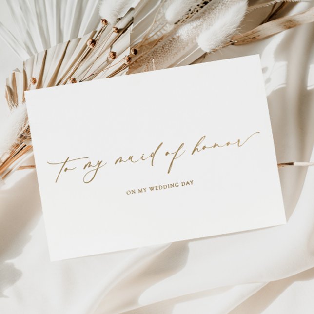 Cartão Metalizado Ellesmere Para O Dia De Casamento Da Minha Madrinh (To My Maid Of Honor Wedding Day Ellesmere)