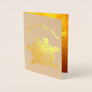 Cartão Metalizado Engraçado 6 Cartoon Ano Zodiac Aniversário Luxury