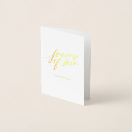 Cartão Metalizado época de amor com script manual