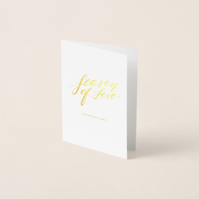 Cartão Metalizado época de amor com script manual (Frente)