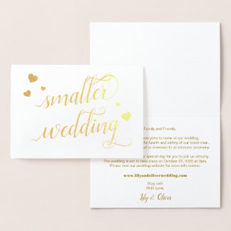 Cartão Metalizado Escrito Dourado Elegante Casamento Menor Desdimens