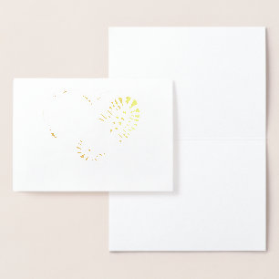 Cartão Metalizado esmagar coração dourado folha