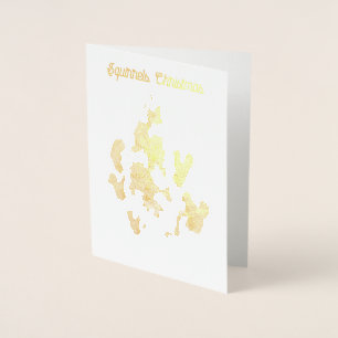 Cartão Metalizado Esquilos Natal