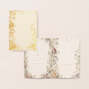 Cartão Metalizado Estilo de papelaria de casamento de jardim vintage