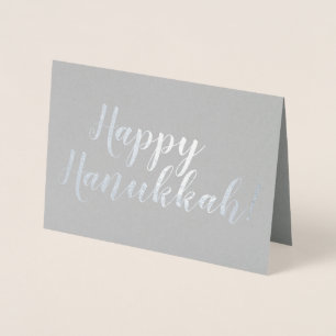 Cartão Metalizado Estipografia moderna personalizada de Hanukkah fel